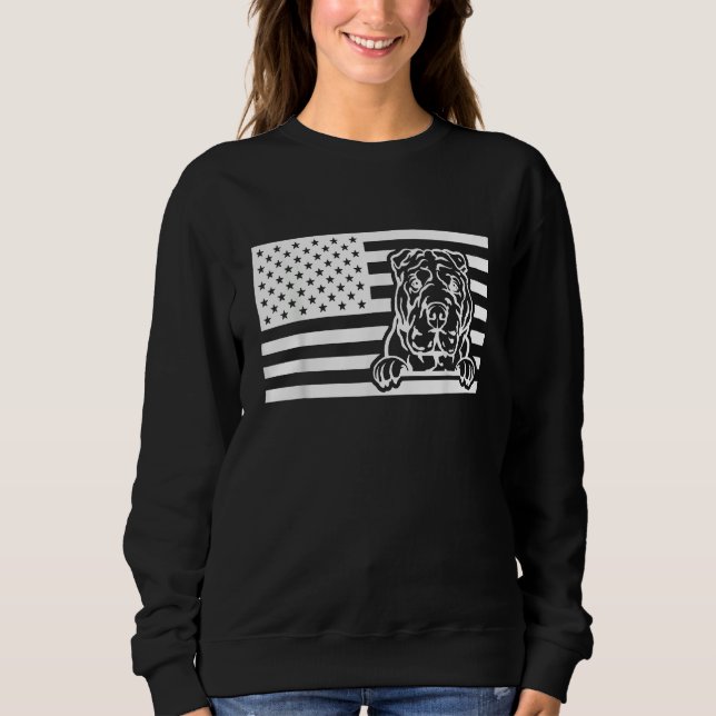 Moletom Shar Pei USA Flag (Frente)