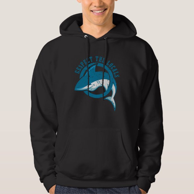 Moletom Shark Sea Ocean Life Animals Sharks  Respect Local (Frente)