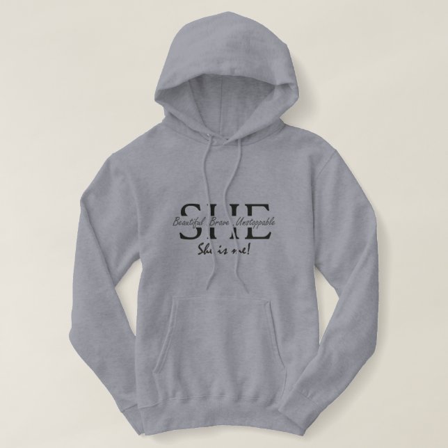 Moletom "she is me" hoodie (Frente do Design)