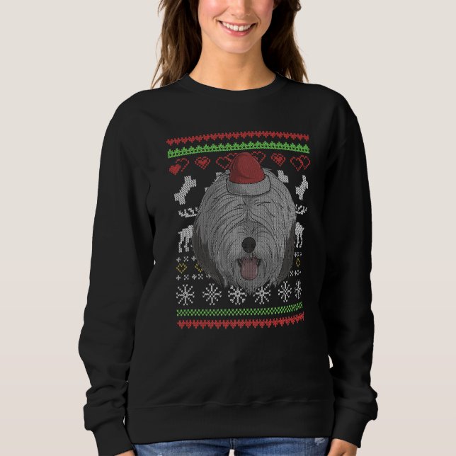 Moletom Sheepdog Dog Santa Claus Ugly Christma (Frente)