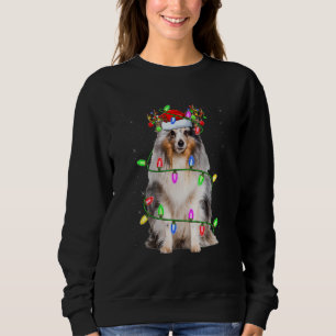 Moletom Sheltie Árvore de Natal Luz Pijama Cachorro Natal