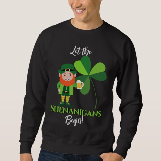 Moletom Shenanigans Leprechaun Shamrock St Patrick’s Day (Frente)