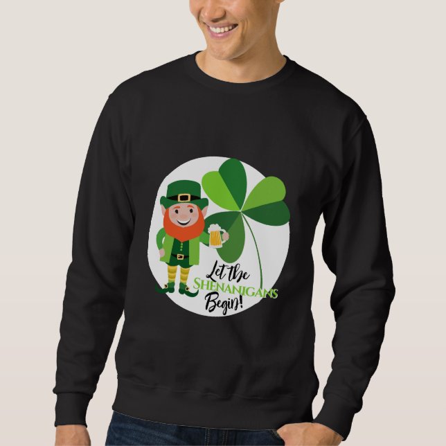Moletom Shenanigans Leprechaun  Shamrock St Patrick’s Day (Frente)