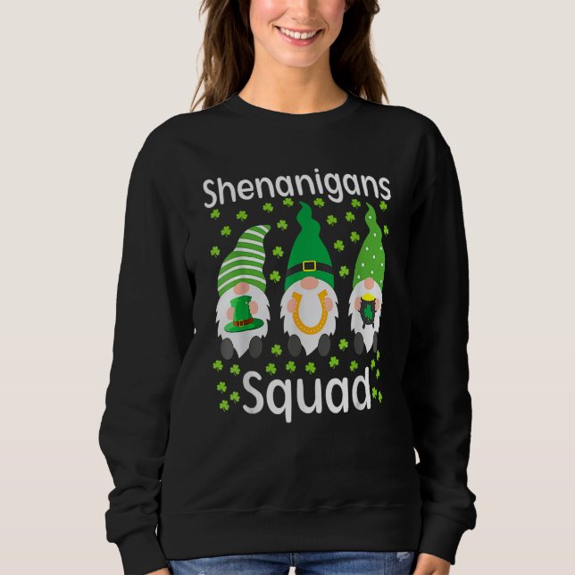 Moletom Shenanigans Squad Gnomes Shamrock Happy St Patrick (Frente)