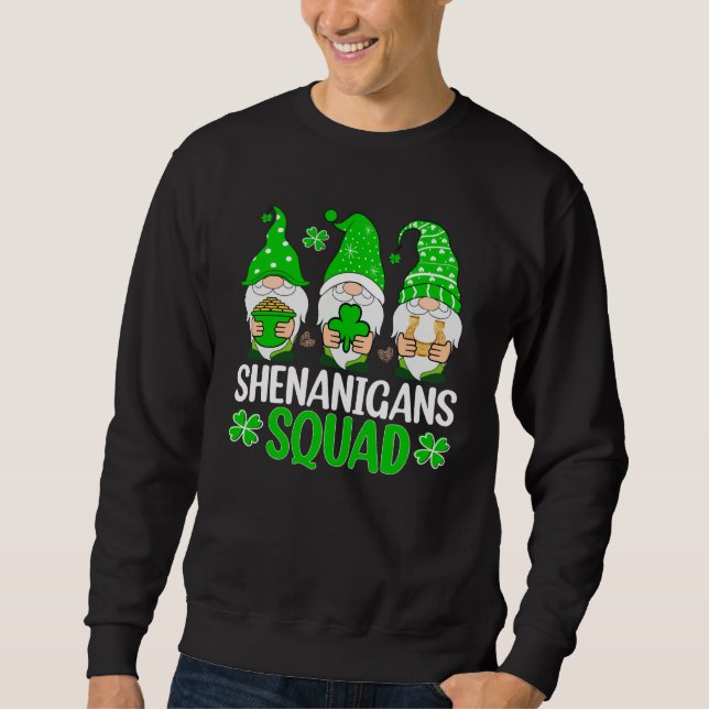 Moletom Shenanigans Squad Gnomes Shamrock Happy St Patrick (Frente)