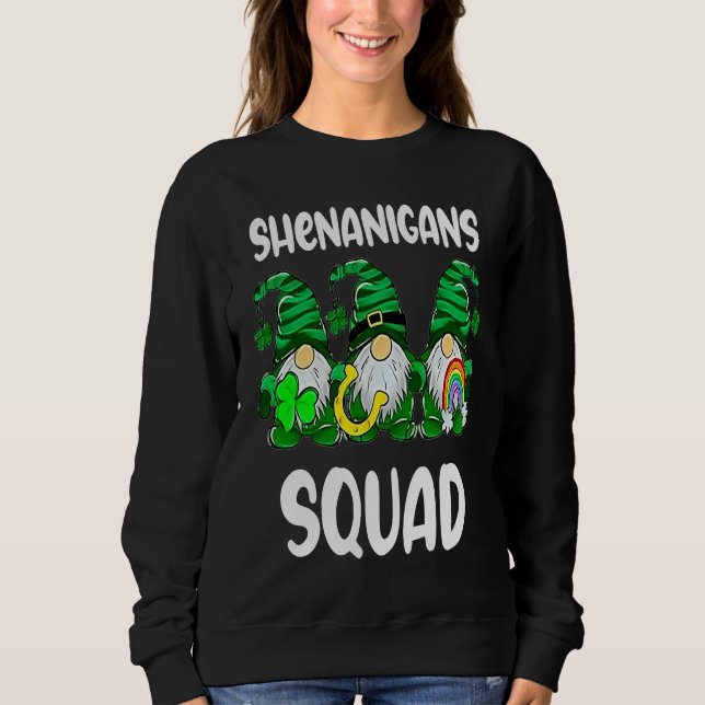Moletom Shenanigans Squad Gnomes St Patrick's Day Men Wome (Frente)