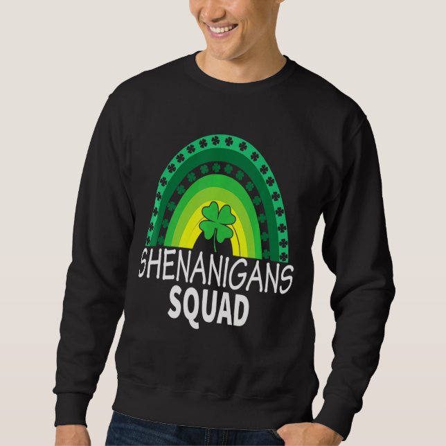 Moletom Shenanigans Squad Rainbow Shamrock Rua Da Patrick (Frente)