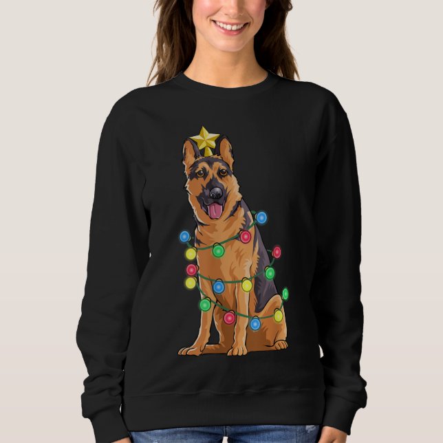 Moletom Shepard Natal Tree Star Lights Xmas Gif (Frente)