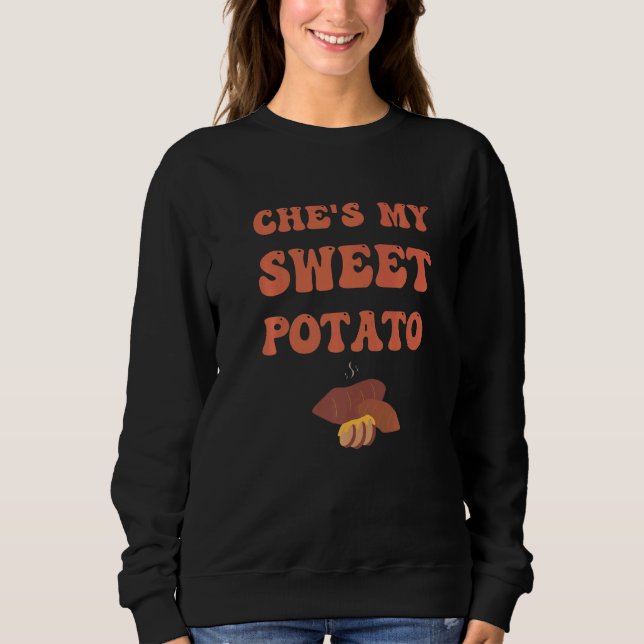 Moletom She's My Sweet Potato I Yam Set Couples Thanksgivi (Frente)