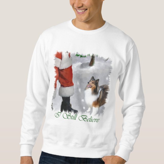 Moletom Shetland Sheepdog Sheltie presentes de Natal (Frente)