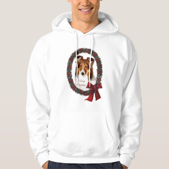 Moletom Shetland Sheepdog Sheltie presentes de Natal (Frente)