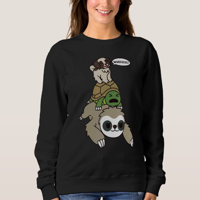 Moletom Shih Tzu Andando Sloth Tortoise (Frente)