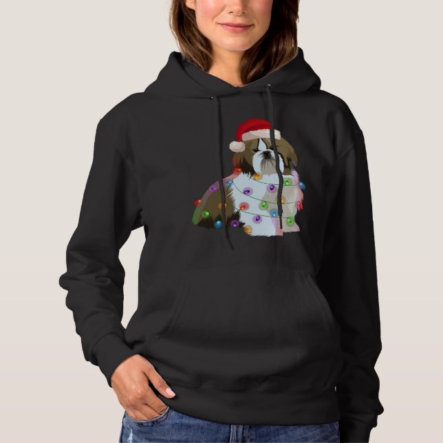 Moletom Shih Tzu Christmas Lights Xmas Dog Lover (Frente)