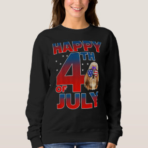 Moletom Shih Tzu Dog American Flag Glass Feliz 4º Dia De J