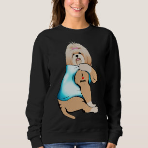 Moletom Shih Tzu Dog Tattoo Eu Amo Mamãe Mãe Dia