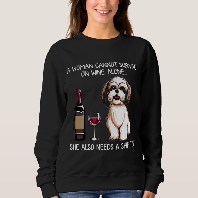 Moletom Shih Tzu E O Cachorro De Vinho Fed T T (Frente)