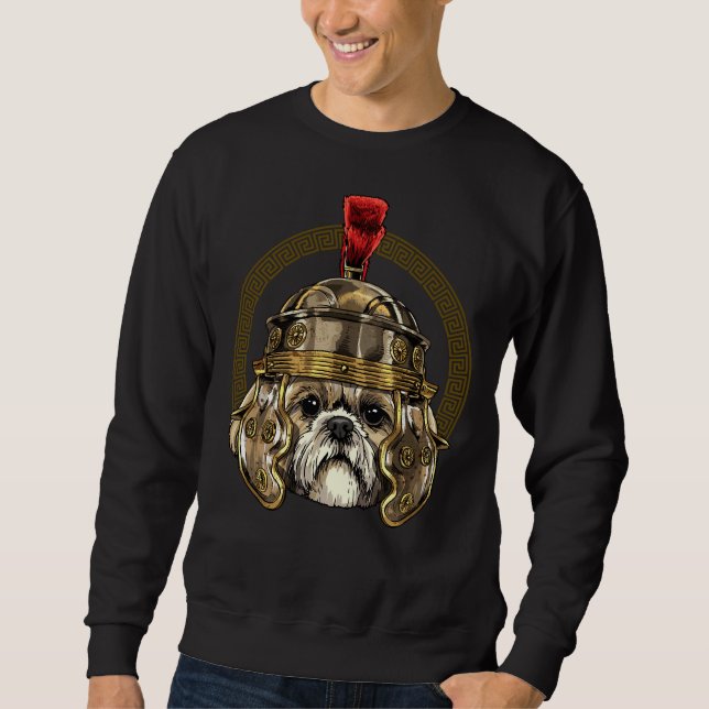 Moletom Shih Tzu Em Roman Helmet Centurion Legionnaire Dog (Frente)