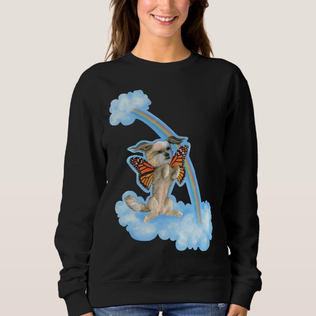 Moletom Shih Tzu Puppy Cachorro Com Borboleta Monarca Asas (Frente)