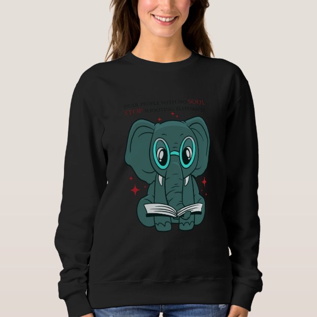 Moletom shooting elephants stop cute reading book (Frente)