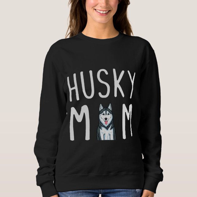 Moletom Siberian Husky Dog Mama Rouco Mãe Baseball ¾ Sleev (Frente)