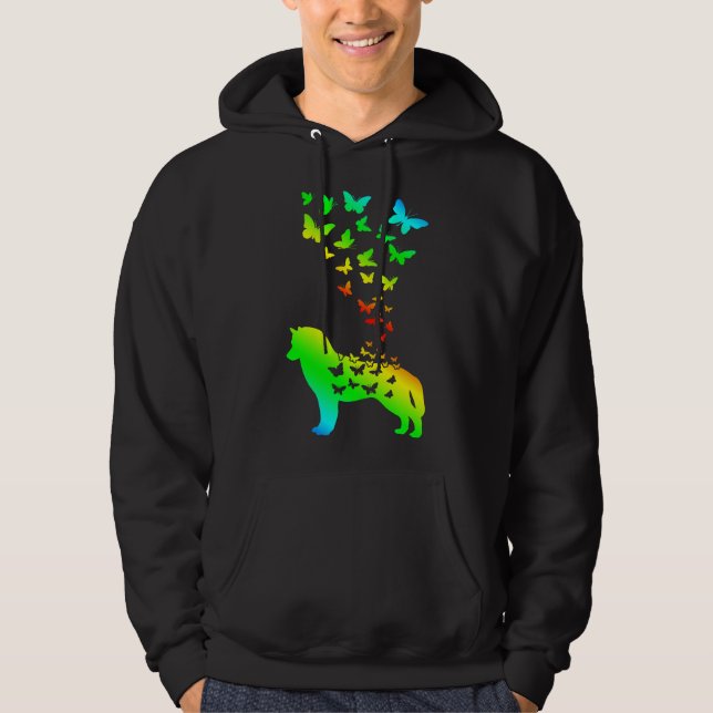 Moletom Siberian Husky Rainbow Butterfly Siberian Husky (Frente)