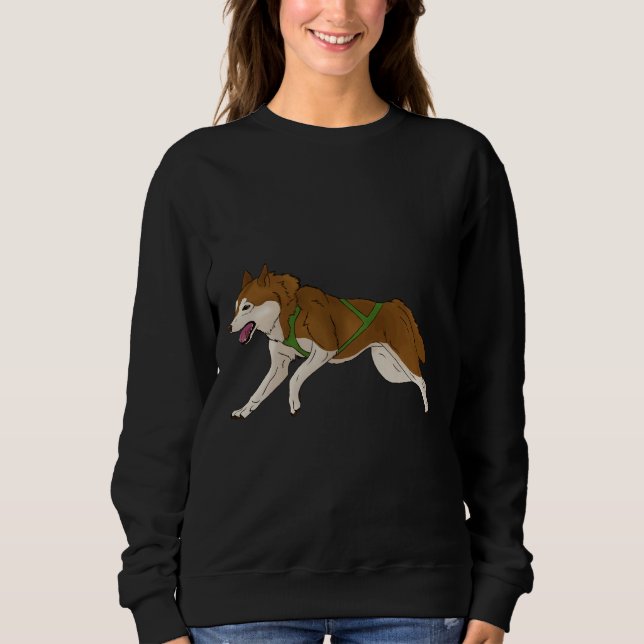 Moletom Siberian Husky Sled Sled Dog Red (Frente)