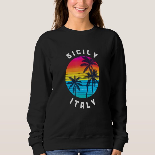 Moletom Sicily Italy Vacation Souvenir Sunset Beach (Frente)