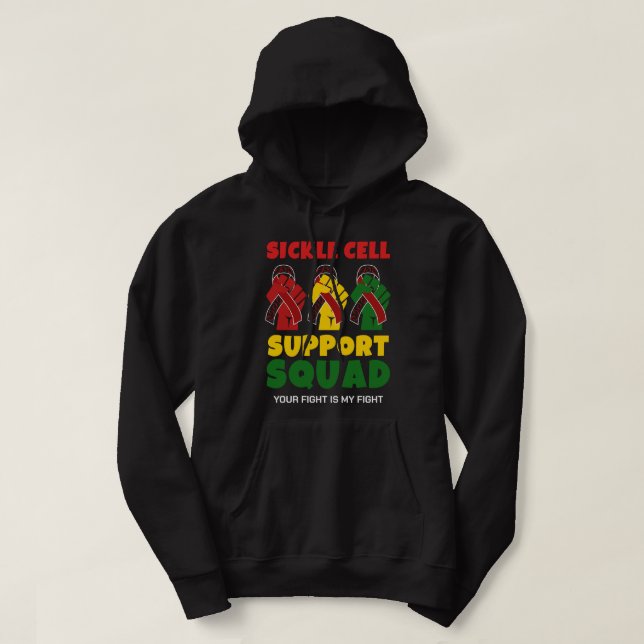 Moletom SICKLE CELL SUPPORT SQUAD Nome Personalizado (Frente do Design)