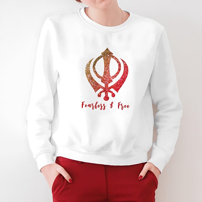 Moletom Sikh Khanda "Sem medo e livre" (Criador carregado)