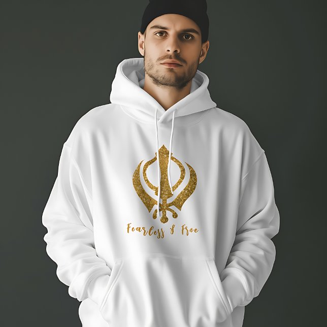 Moletom Sikh Khanda "Sem medo e livre" (Criador carregado)