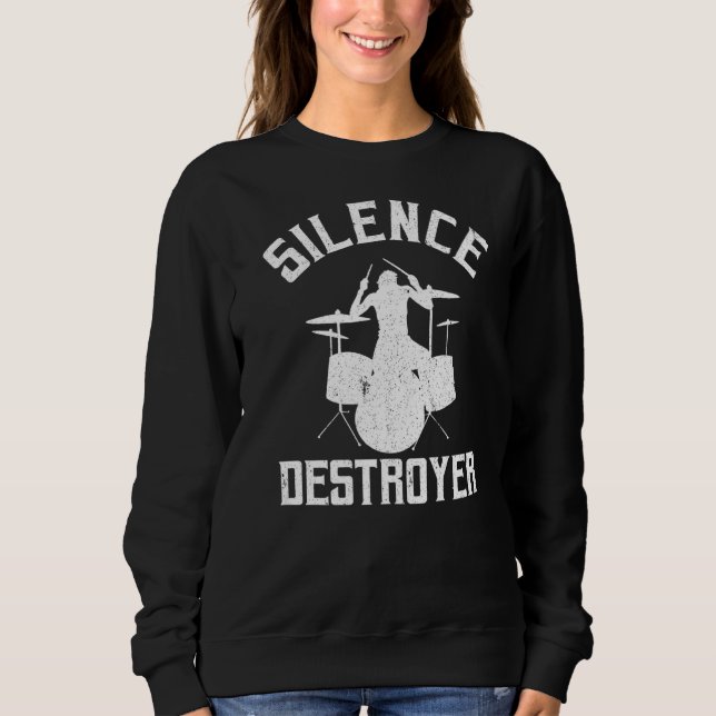 Moletom Silence Destroyer Drums Mulheres Percussionistas H (Frente)