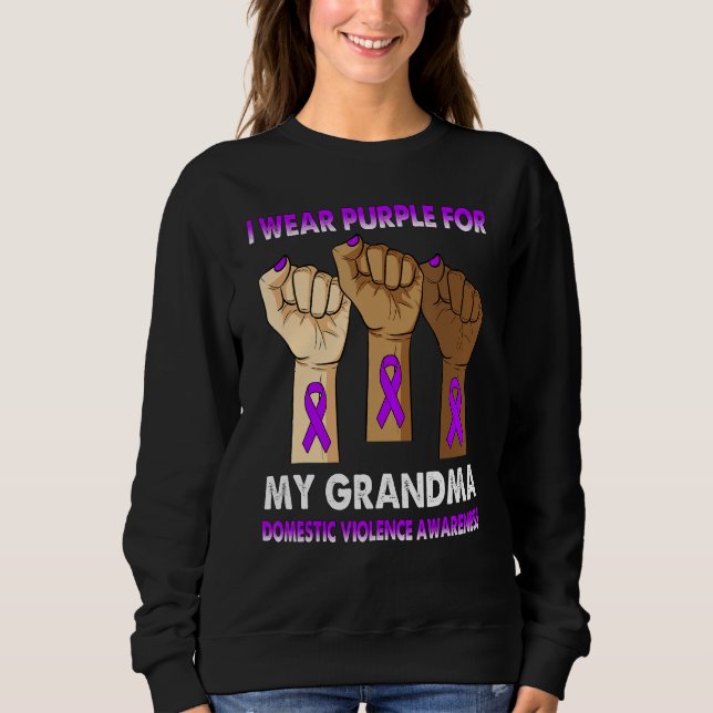 Moletom Silence Hand I Wear Purple For My Grandma Domestic (Frente)