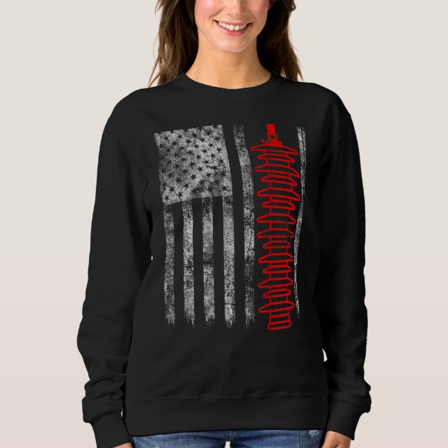 Moletom Silhouette Lightning Arrester American Flag Linema (Frente)