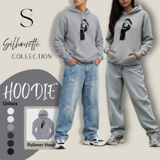 Moletom Silhouette surreal art hoodie black and white