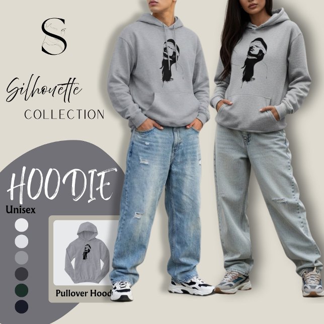 Moletom Silhouette surreal art hoodie black and white (Criador carregado)