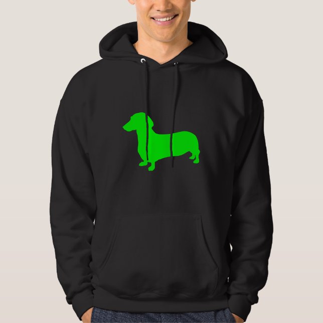 Moletom Silhouette Verde Dachshund (Frente)