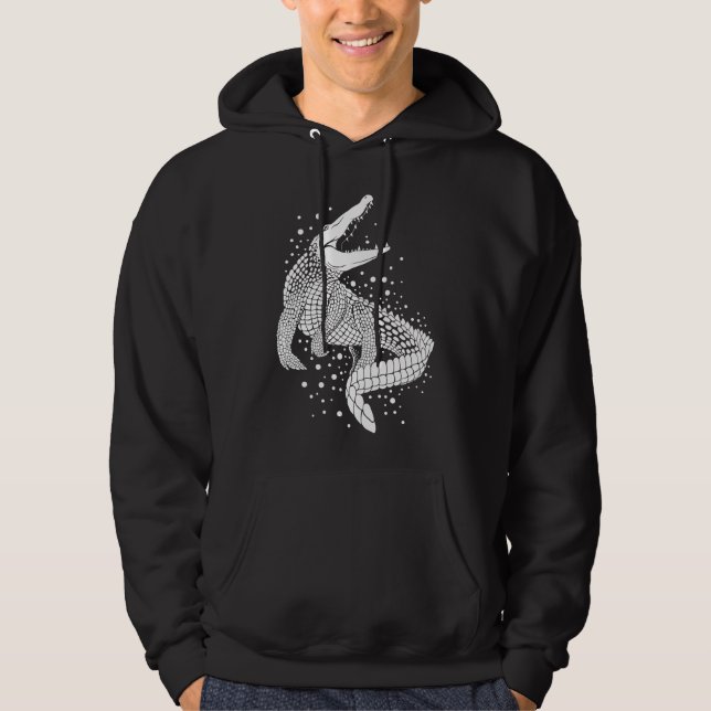 Moletom Silhueta branca animal - Crocodilo (Frente)