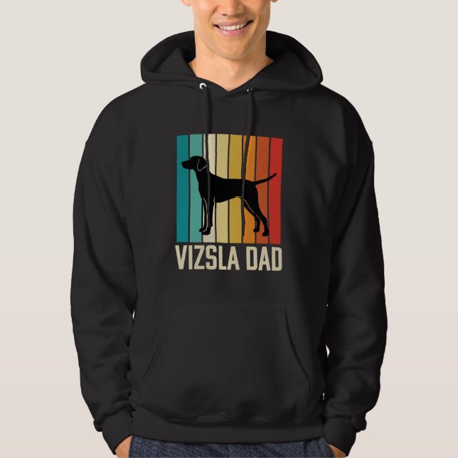 Moletom Silhueta de Cachorro Pai Vizsla Retro (Frente)