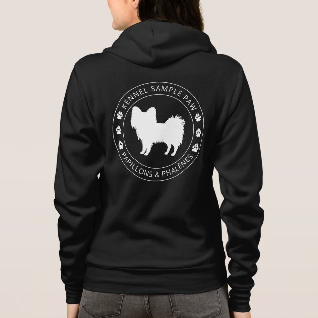 Moletom Silhueta de Cachorro Papillon com Patas e Texto Pe (Verso)