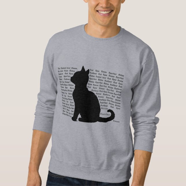 Moletom Silhueta de Gato - design perfeito para amantes de (Frente)