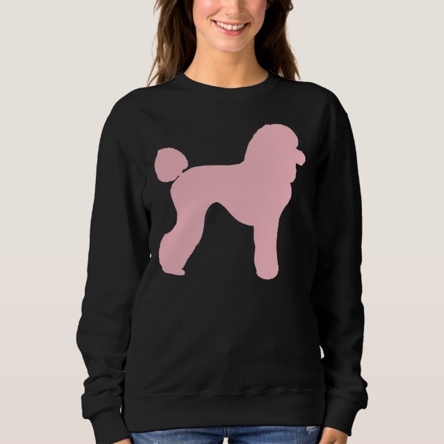 Moletom Silhueta de Poodle Rosa T- (Frente)
