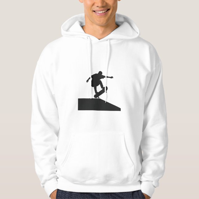 Moletom Silhueta de Urban Kickflip Skateboarding (Frente)