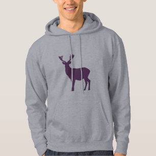 Moletom Silhueta de veados violeta de inverno Hoody