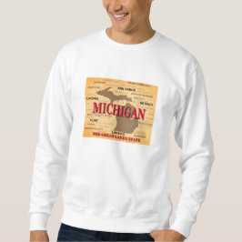 Moletom Silhueta do mapa do orgulho do estado do Michigan