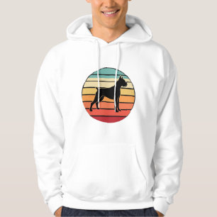 Moletom Silhueta do pôr do sol do cão boxer retrô vintage