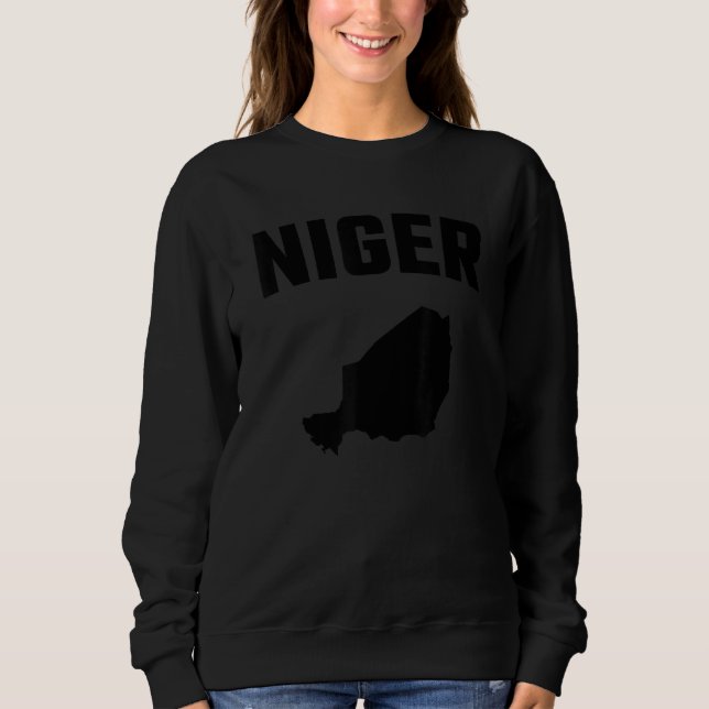 Moletom Silhueta preta isolada de um mapa do Níger (Frente)