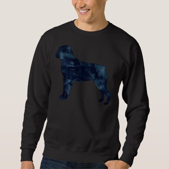 Moletom Silhueta Rottweiler Black Watercolor (Frente)