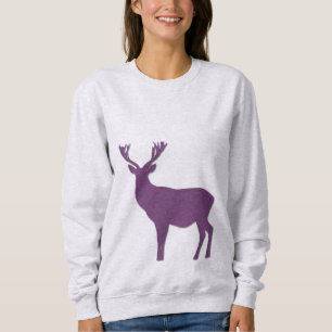 Moletom Silhute de veados violeta de inverno Hoodie