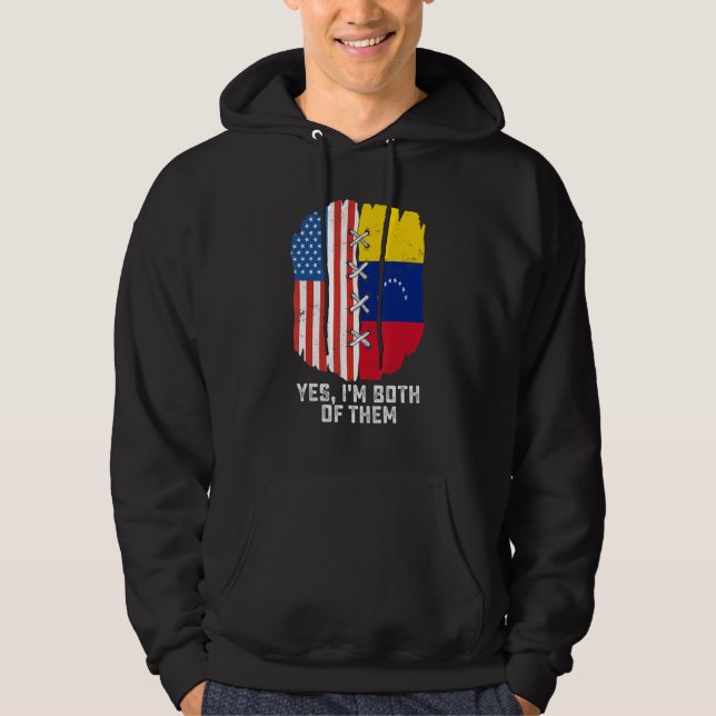 Moletom Sim, eu sou ambos metade americano metade venezuel (Frente)