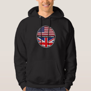Moletom Sim, sou ambos bandeira dos Estados Unidos